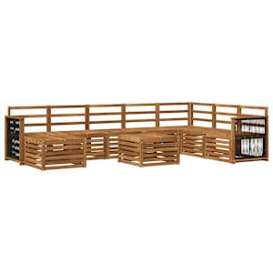 Zunanja garnitura za sedenje 7 pcs Naravna Masiven les akacije