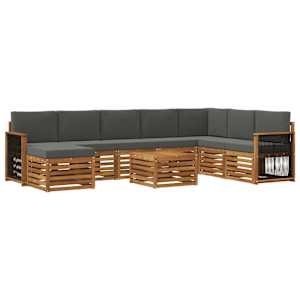 Zunanja garnitura za sedenje 7 pcs Naravna in antracitna