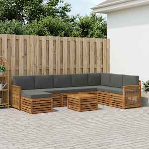 Zunanja garnitura za sedenje 7 pcs Naravna in antracitna