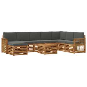 Zunanja garnitura za sedenje 7 pcs Naravna in antracitna