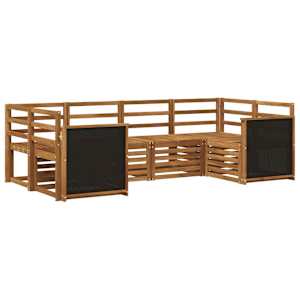 Kotna sedežna garnitura 5 pcs Naravna Masiven les akacije