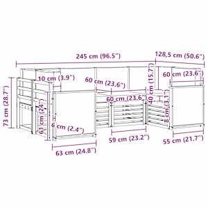 Rohová sofa sada s polštářem 5 pcs Přírodní - obrázek 7