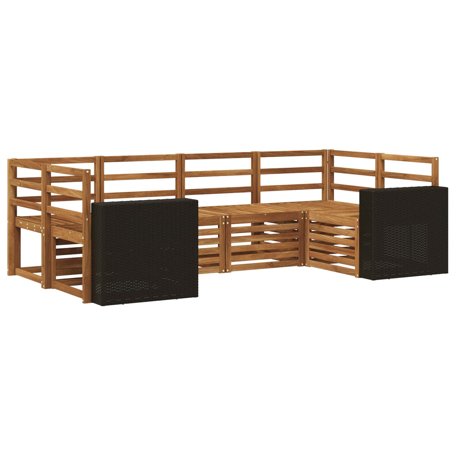 Hoekbank Set 6 pcs Naturel Massief Acaciahout image 1