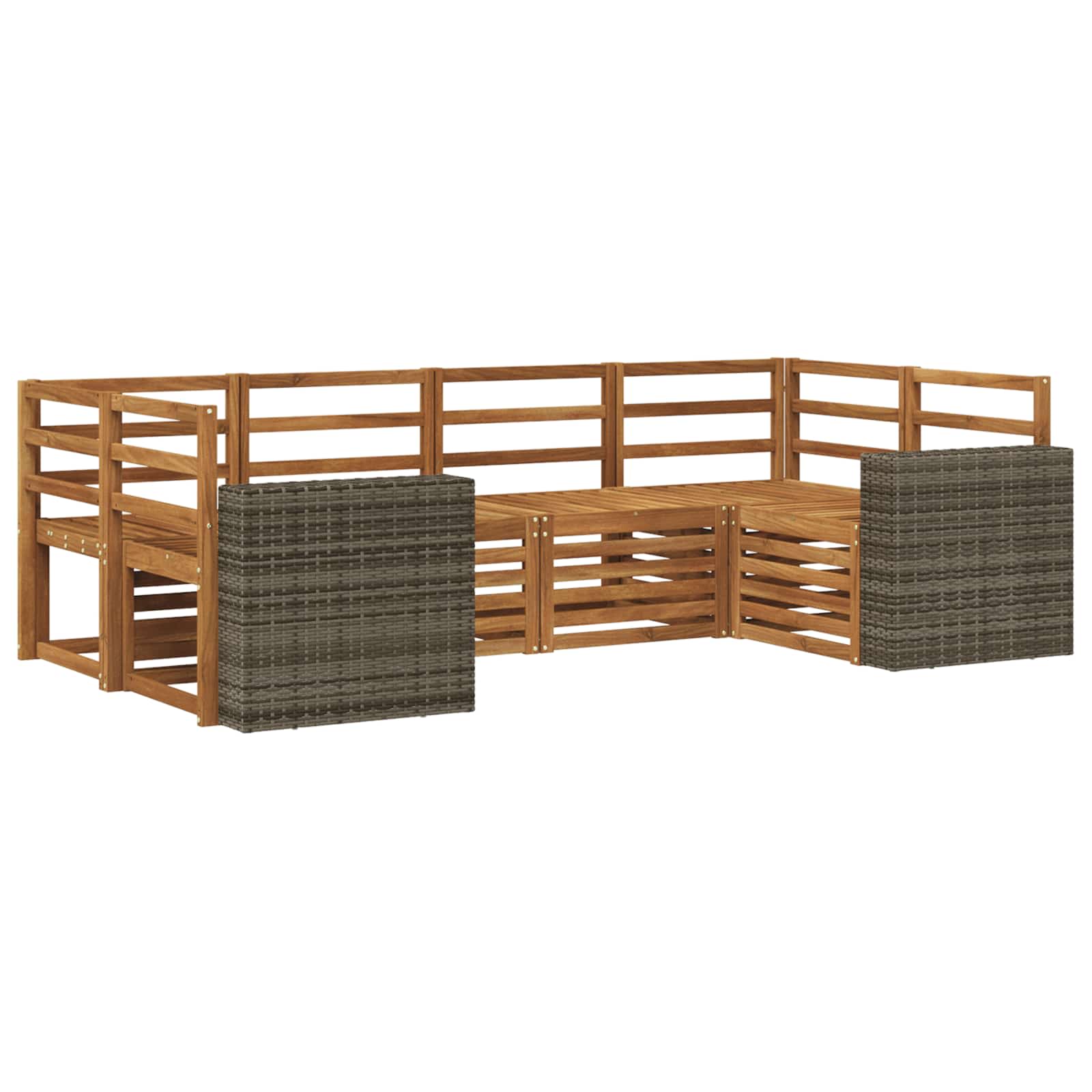 Hoekbank Set 6 pcs Naturel Massief Acaciahout image 1