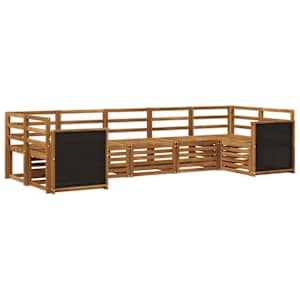 Rohová sofa sada 6 pcs Přírodní Masivní akátové dřevo - obrázek 1
