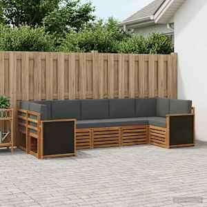 Rohová sofa sada s polštářem 6 pcs Přirozená a Anthracitová - obrázek 1