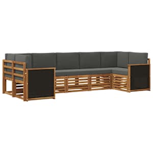 Rohová sofa sada s polštářem 6 pcs Přirozená a Anthracitová - obrázek 2