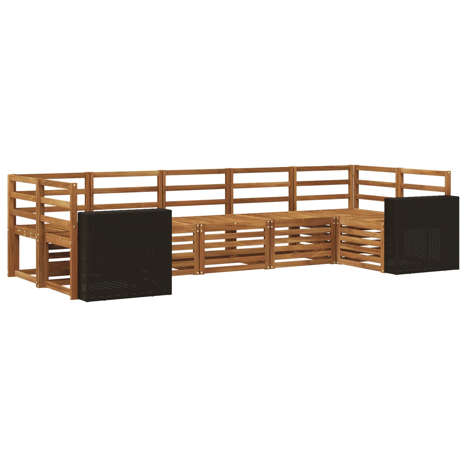 Hoekbank Set 7 pcs Naturel Massief Acaciahout image 1
