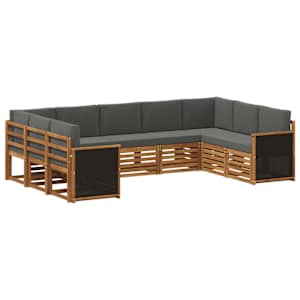 Rohová sofa sada s polštářem 7 pcs Přirozená a Anthracitová - obrázek 2