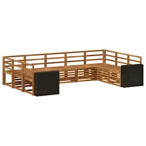 Rohová sofa sada 9 pcs Přírodní Masivní akátové dřevo - obrázek 2