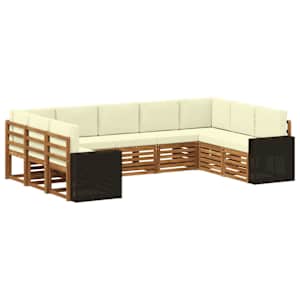 Rohová sofa sada 9 pcs Přirozená a Krémová Polyester - obrázek 2