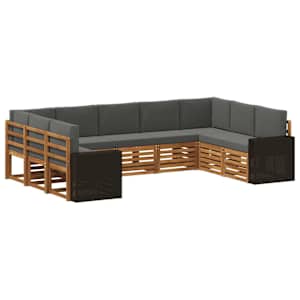 Rohová sofa sada 9 pcs Přirozená a Anthracitová Polyester - obrázek 2