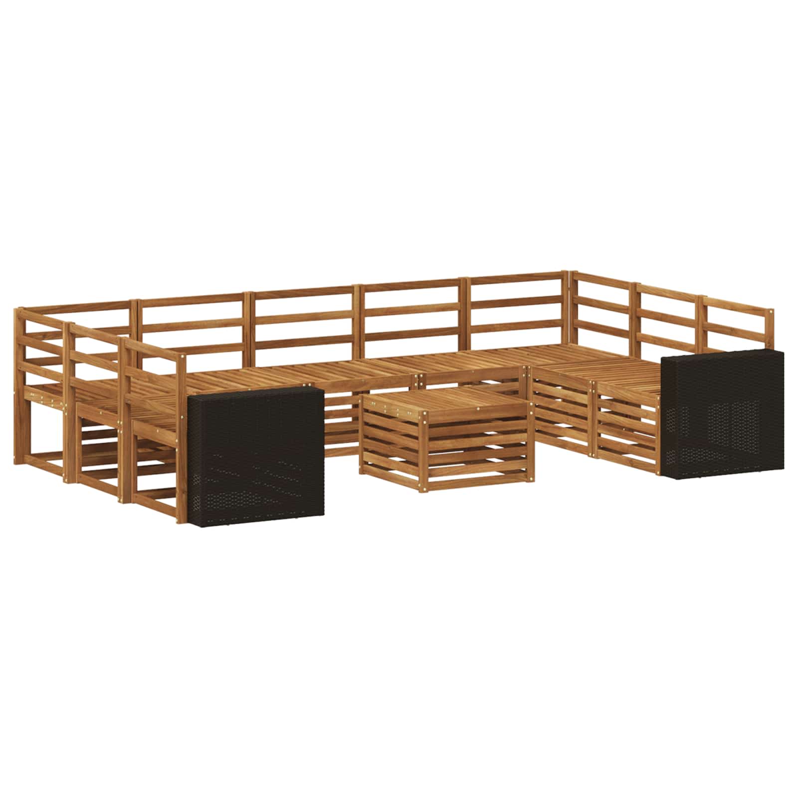Sofa-Sets 10 pcs Naturel Massief Acaciahout image 1