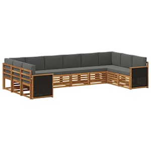 Rohová sofa sada s polštářem 7 pcs Přirozená a Anthracitová - obrázek 2