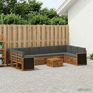 Zunanja garnitura za sedenje 8 pcs Naravna in antracitna