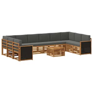 Zunanja garnitura za sedenje 8 pcs Naravna in antracitna