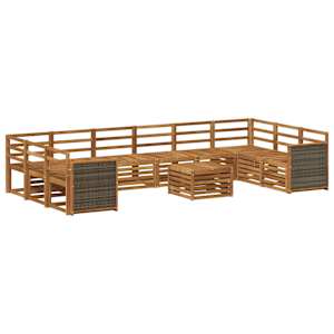 Zunanja garnitura za sedenje 8 pcs Naravna Masiven les akacije