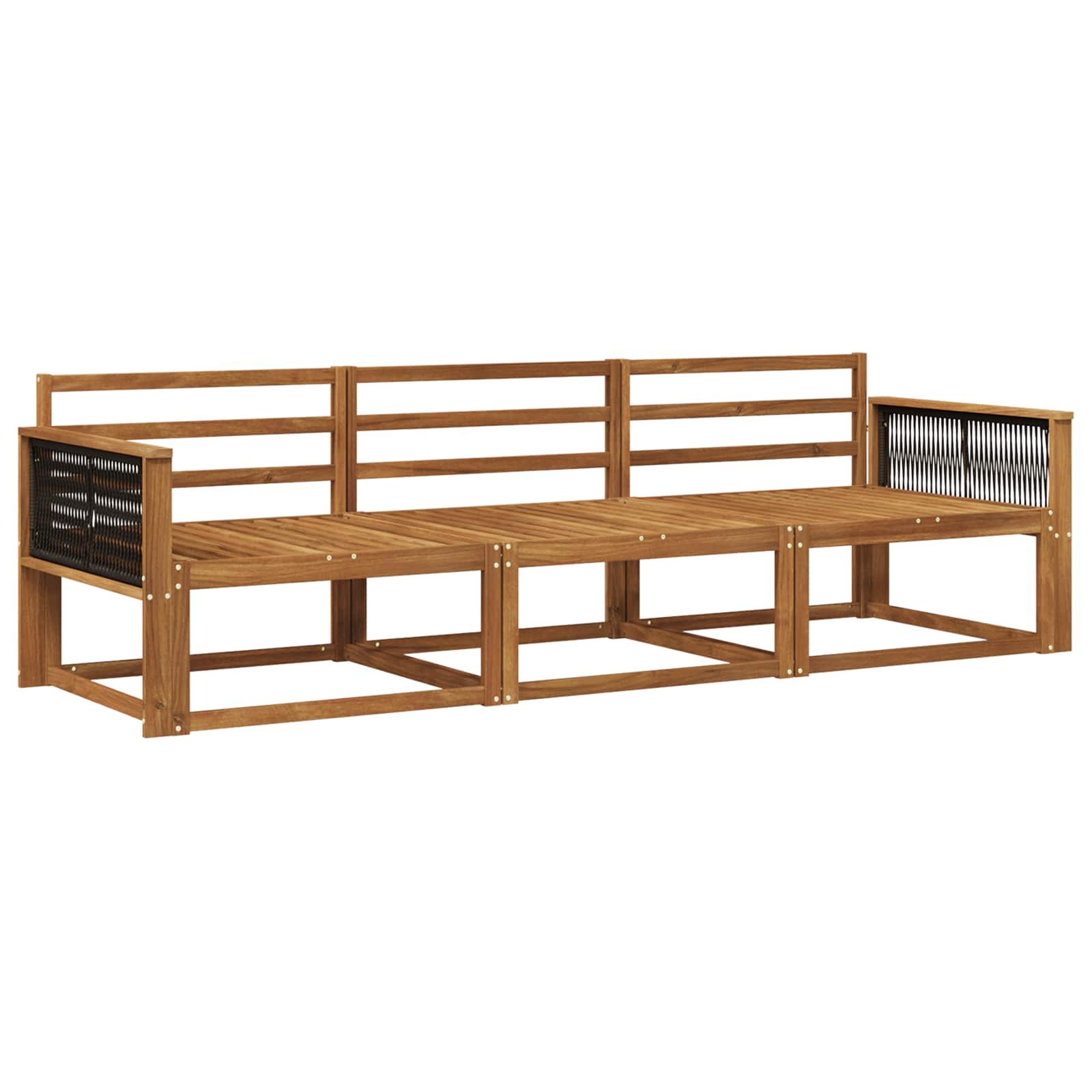 Buiten bankenset 3 pcs Naturel Massief Acaciahout image 1