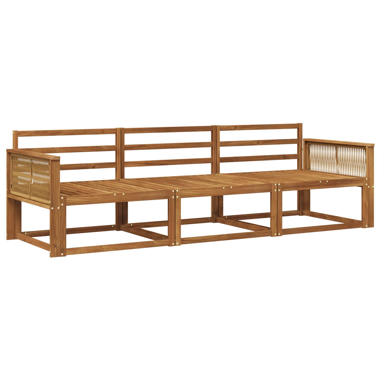 Buiten bankenset 3 pcs Naturel Massief Acaciahout image 1