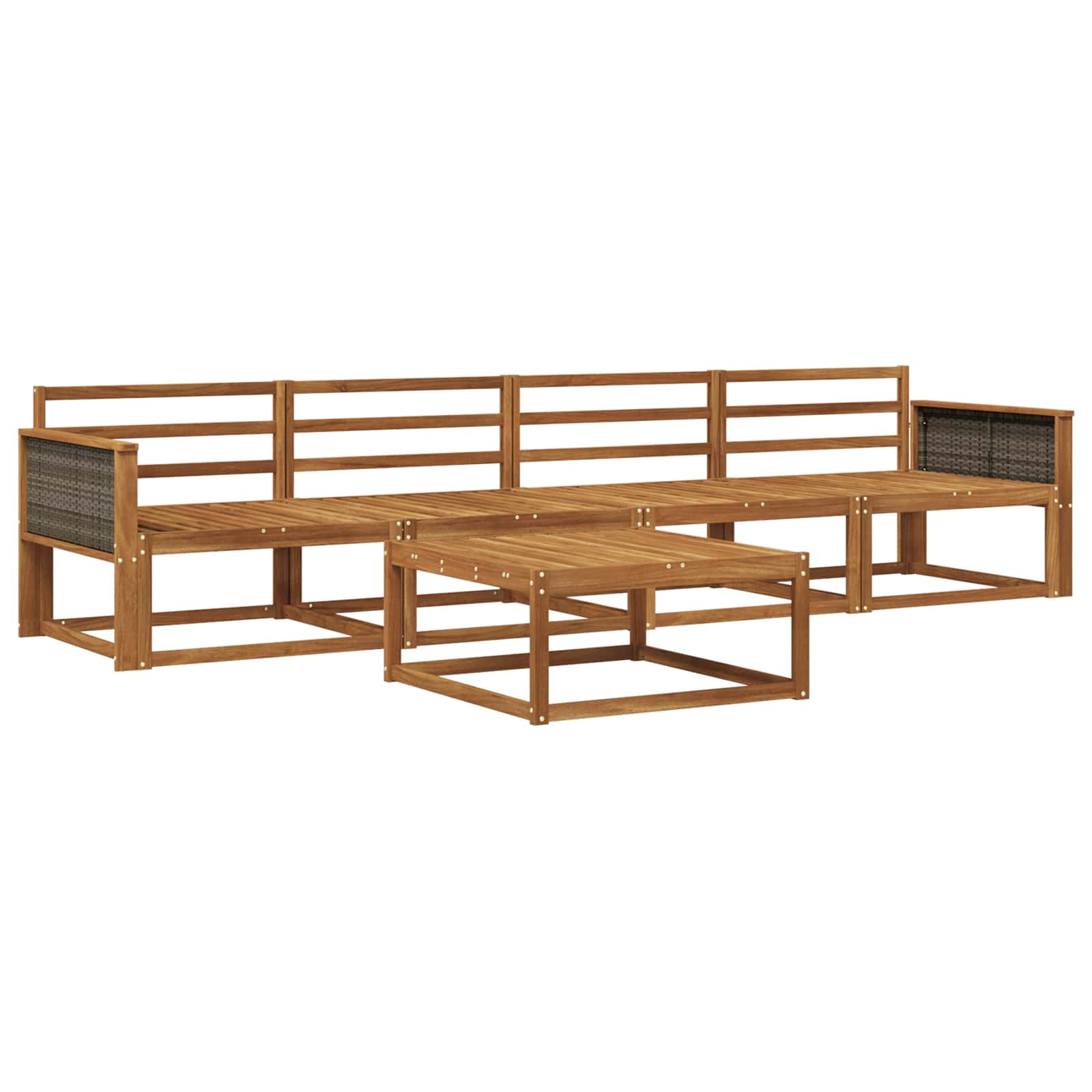 Buiten bankenset 5 pcs Naturel Massief Acaciahout image 1