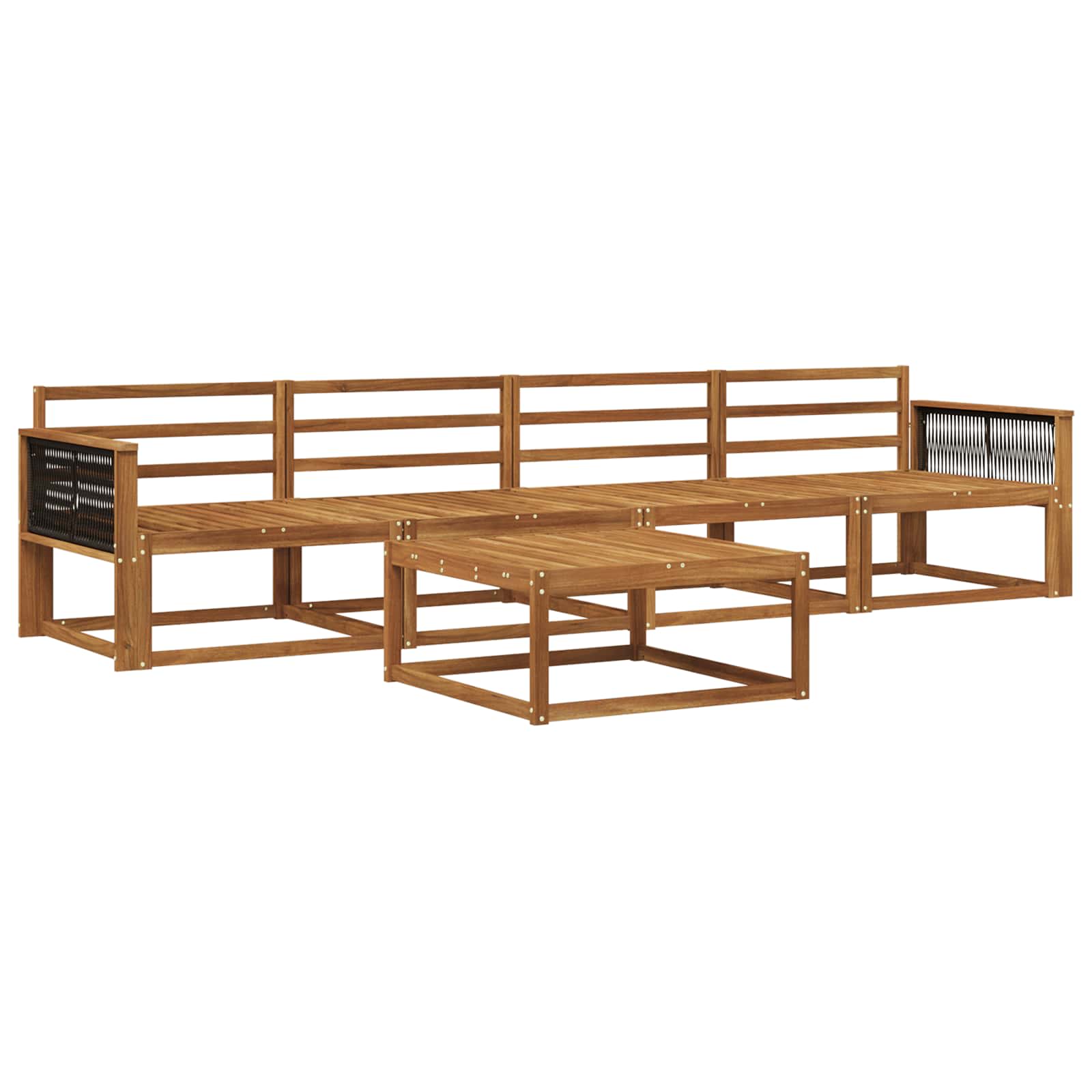 Buiten bankenset 5 pcs Naturel Massief Acaciahout image 1