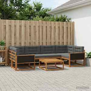 Zunanja garnitura za sedenje 7 pcs Naravna in antracitna