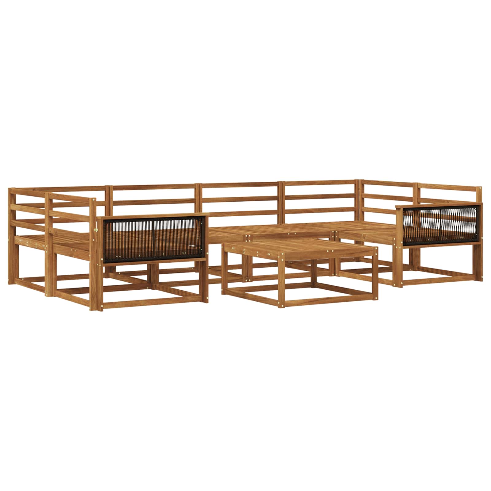 Buiten bankenset 7 pcs Naturel Massief Acaciahout image 1