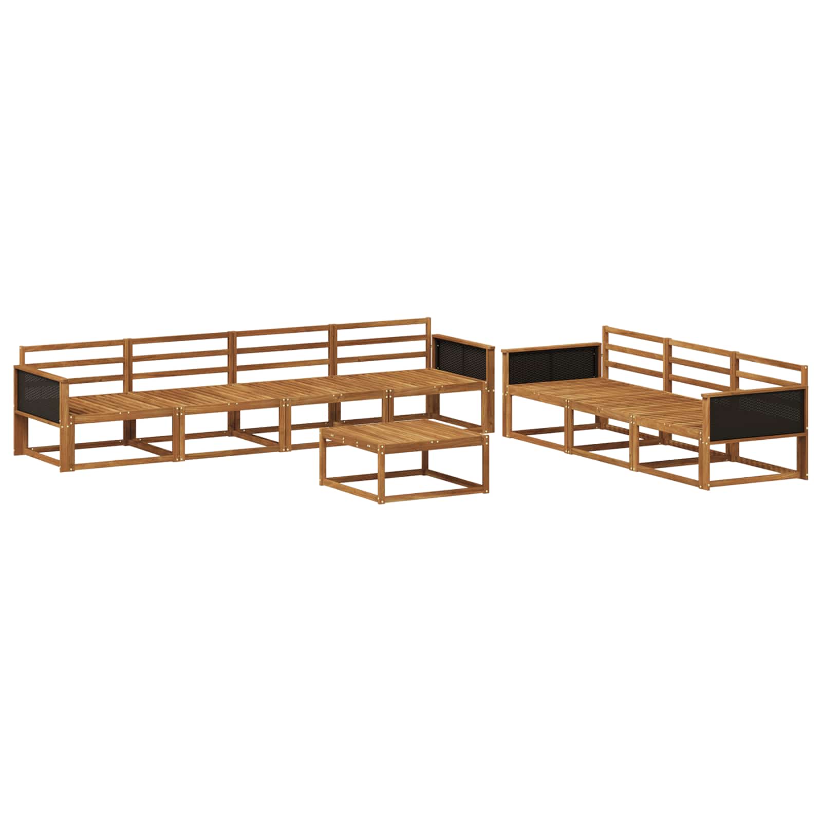 Buiten bankenset 8 pcs Naturel Massief Acaciahout image 1