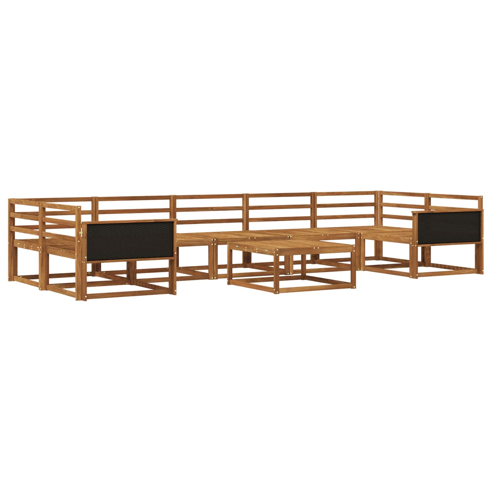 Buiten bankenset 8 pcs Naturel Massief Acaciahout image 1