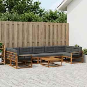 Zunanja garnitura za sedenje 8 pcs Naravna in antracitna