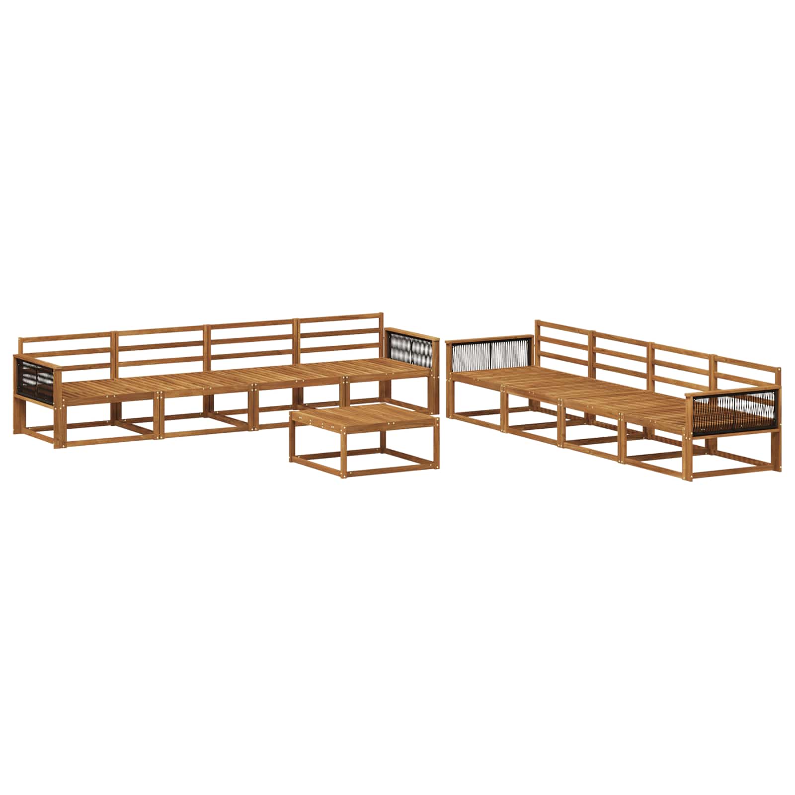 Buiten bankenset 9 pcs Naturel Massief Acaciahout image 1