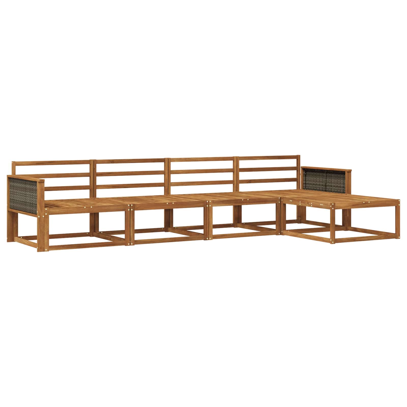 Buiten bankenset 5 pcs Naturel Massief Acaciahout image 1