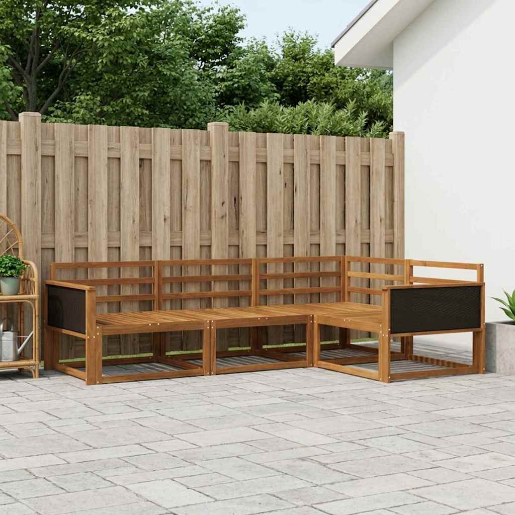 vidaXL Set de canapele de exterior 4 pcs natural Lemn Solid de Acacia
