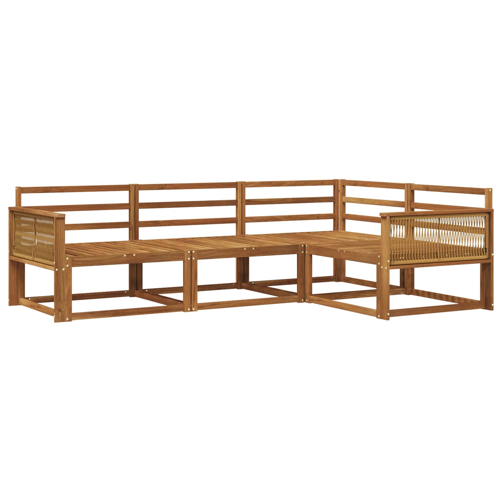 Buiten bankenset 4 pcs Naturel Massief Acaciahout image 1