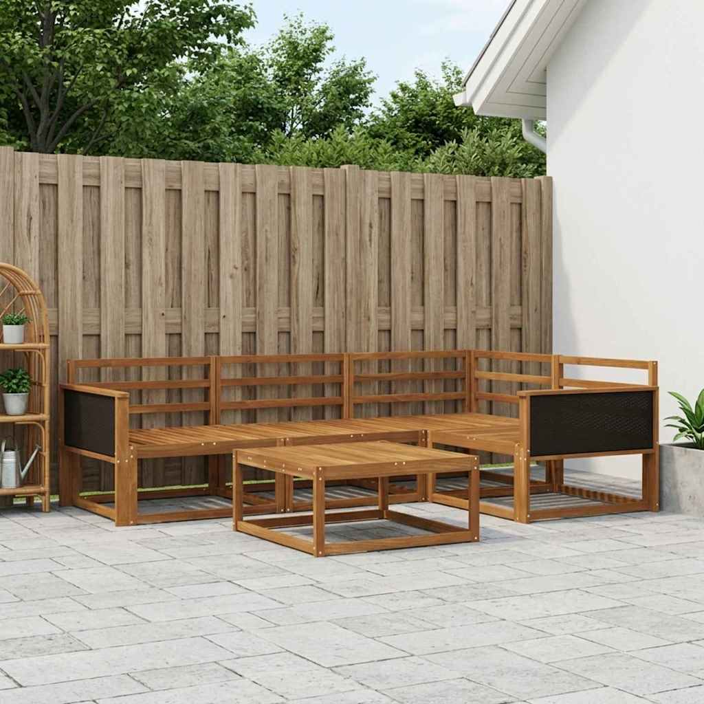 vidaXL Set de canapele de exterior 5 pcs natural Lemn Solid de Acacia