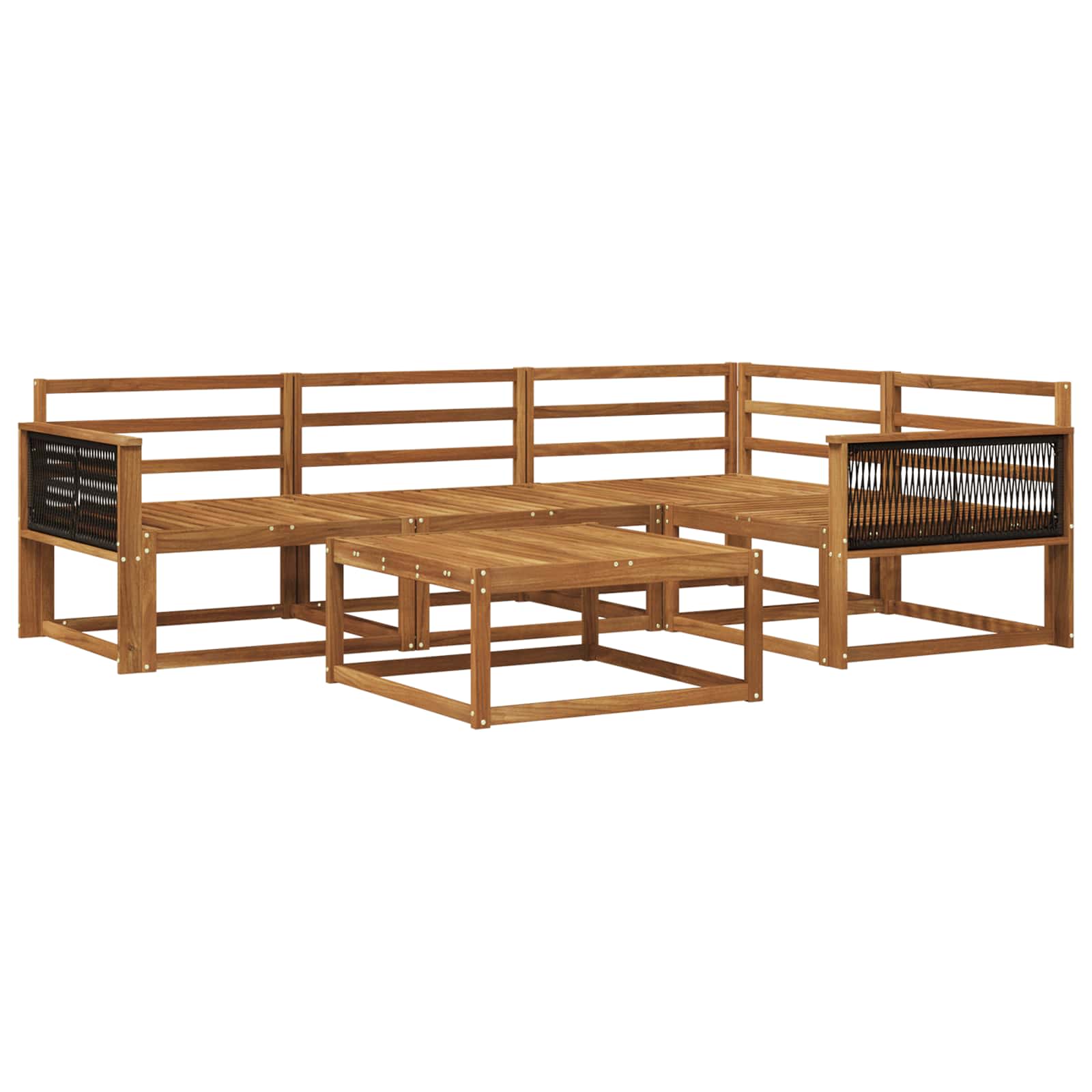 Buiten bankenset 5 pcs Naturel Massief Acaciahout image 1