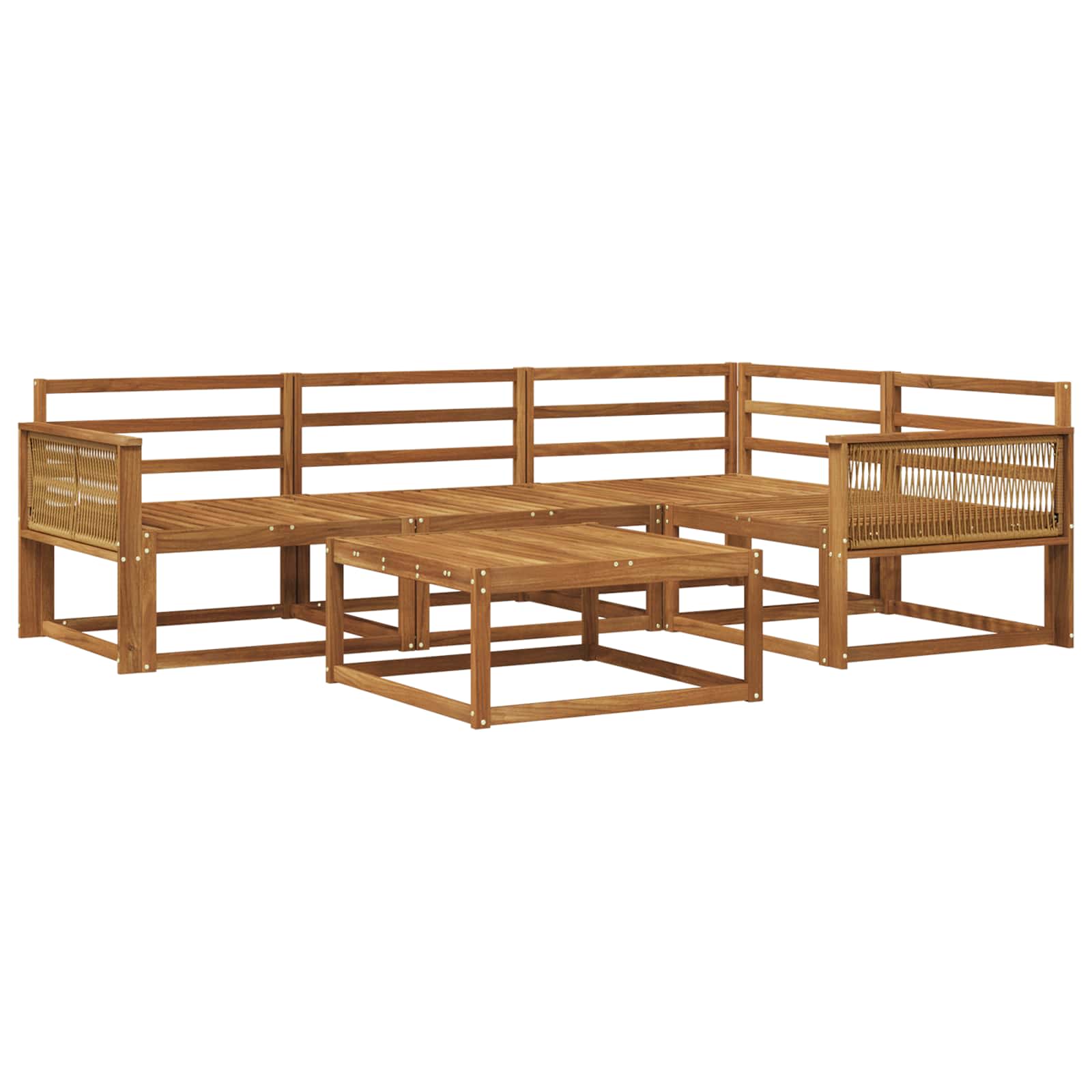 Buiten bankenset 5 pcs Naturel Massief Acaciahout image 2