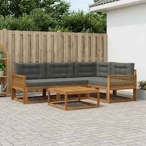 Zunanja garnitura za sedenje 5 pcs Naravna in antracitna