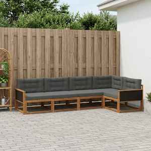 Zunanja garnitura za sedenje 5 pcs Naravna in antracitna