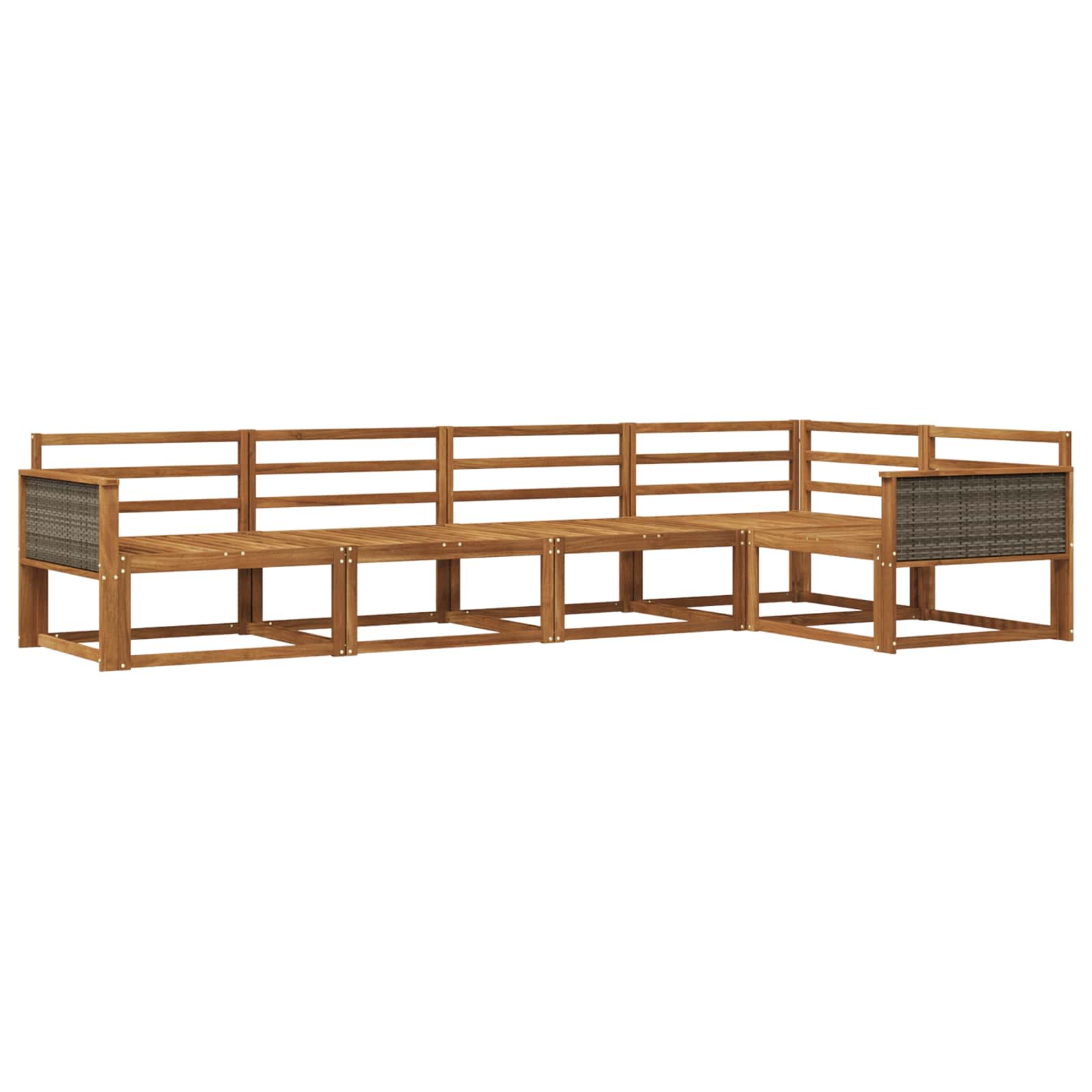 Buiten bankenset 5 pcs Naturel Massief Acaciahout image 2