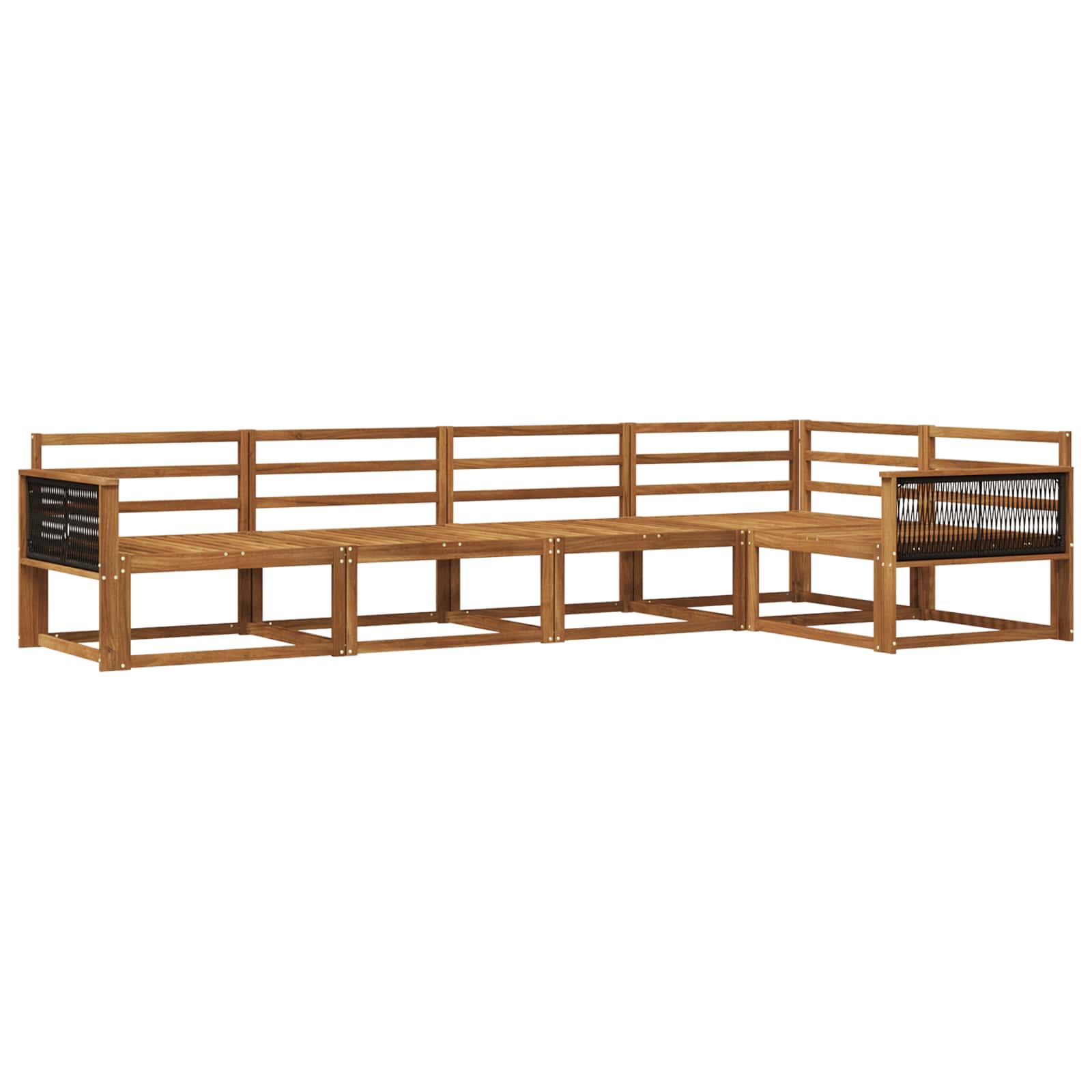 Buiten bankenset 5 pcs Naturel Massief Acaciahout image 2