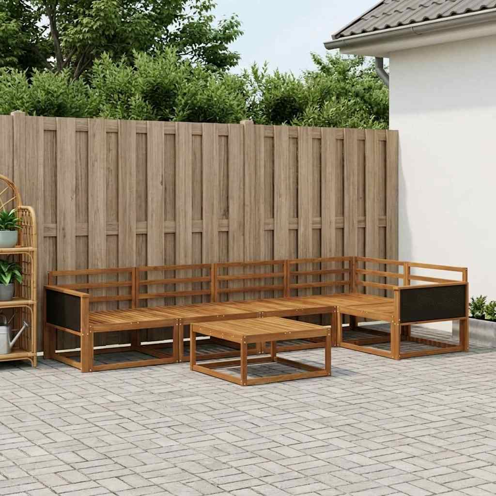 vidaXL Set de canapele de exterior 6 pcs natural Lemn Solid de Acacia