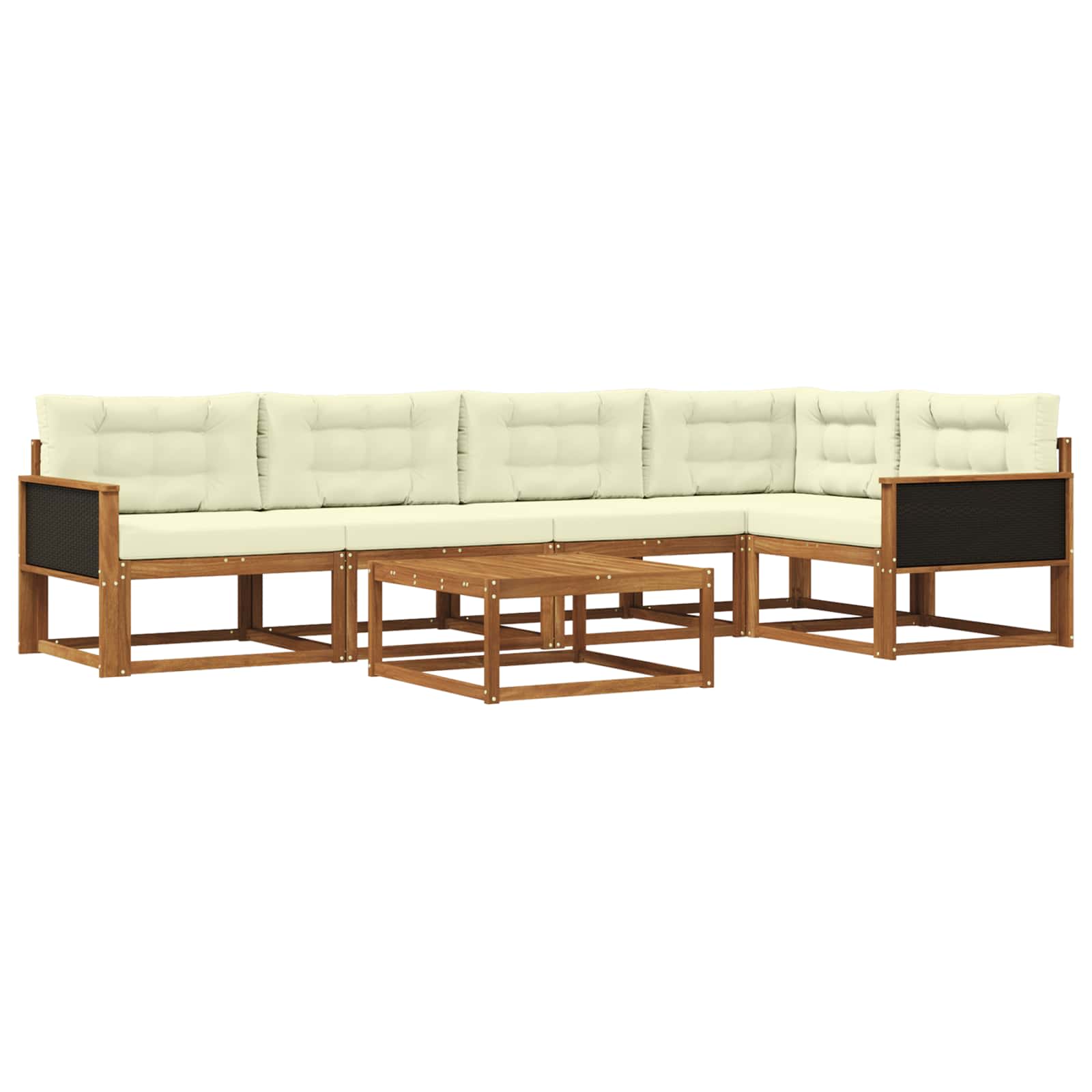 vidaXL Set de canapele de exterior cu pernă 6 pcs Natural și Crem