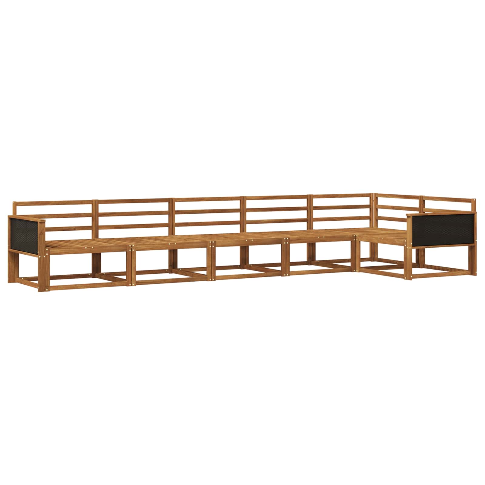 Buiten bankenset 6 pcs Naturel Massief Acaciahout image 1