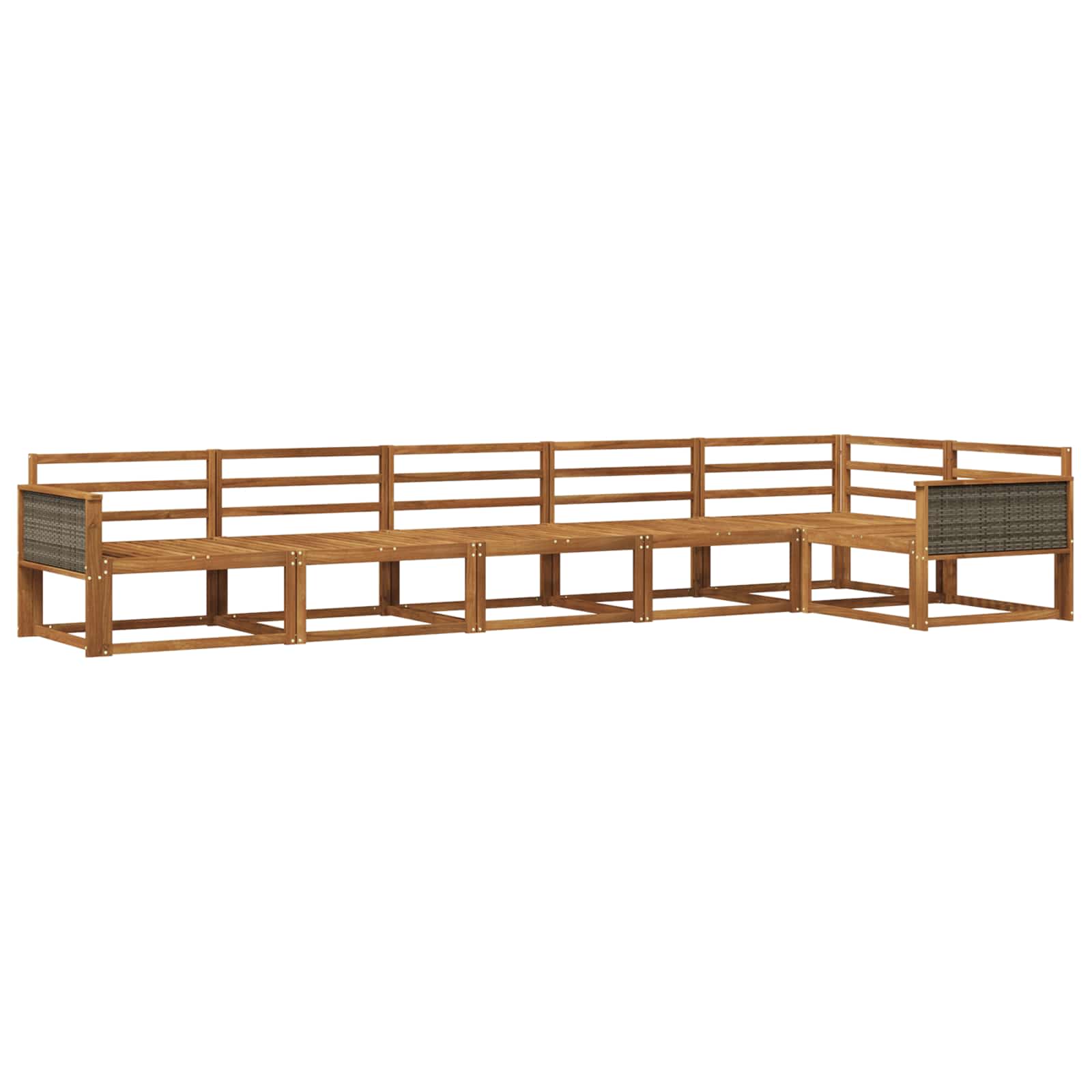 Buiten bankenset 6 pcs Naturel Massief Acaciahout image 2