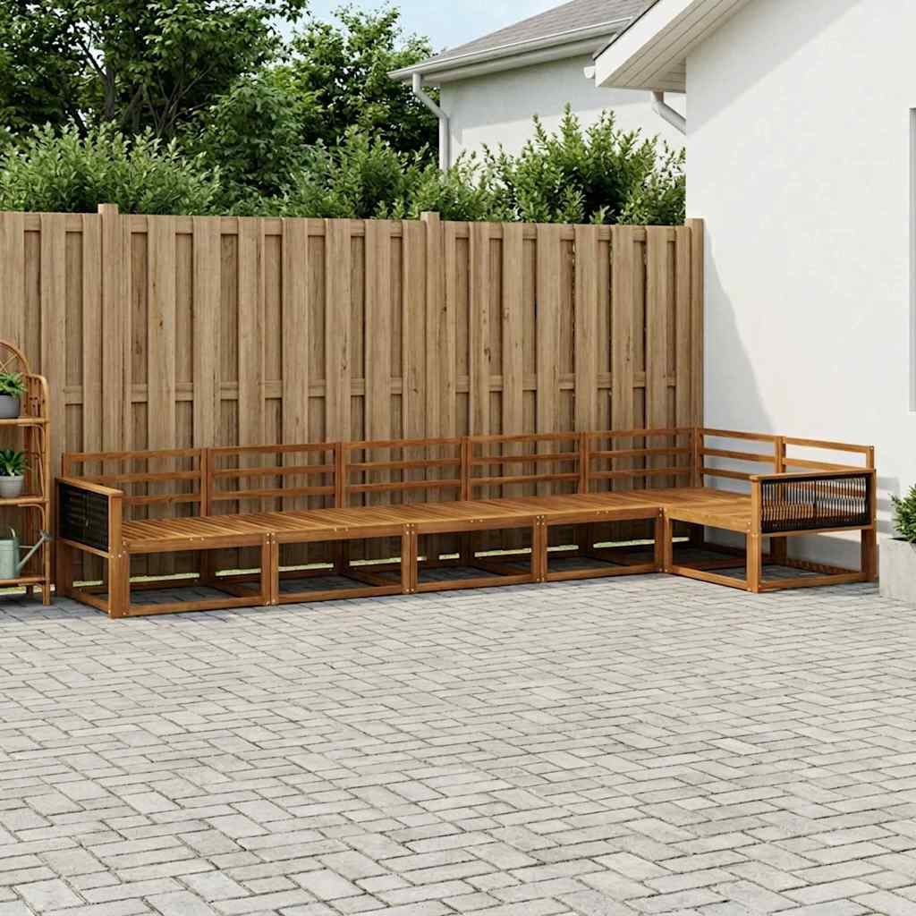 vidaXL Set de canapele de exterior 6 pcs natural Lemn Solid de Acacia