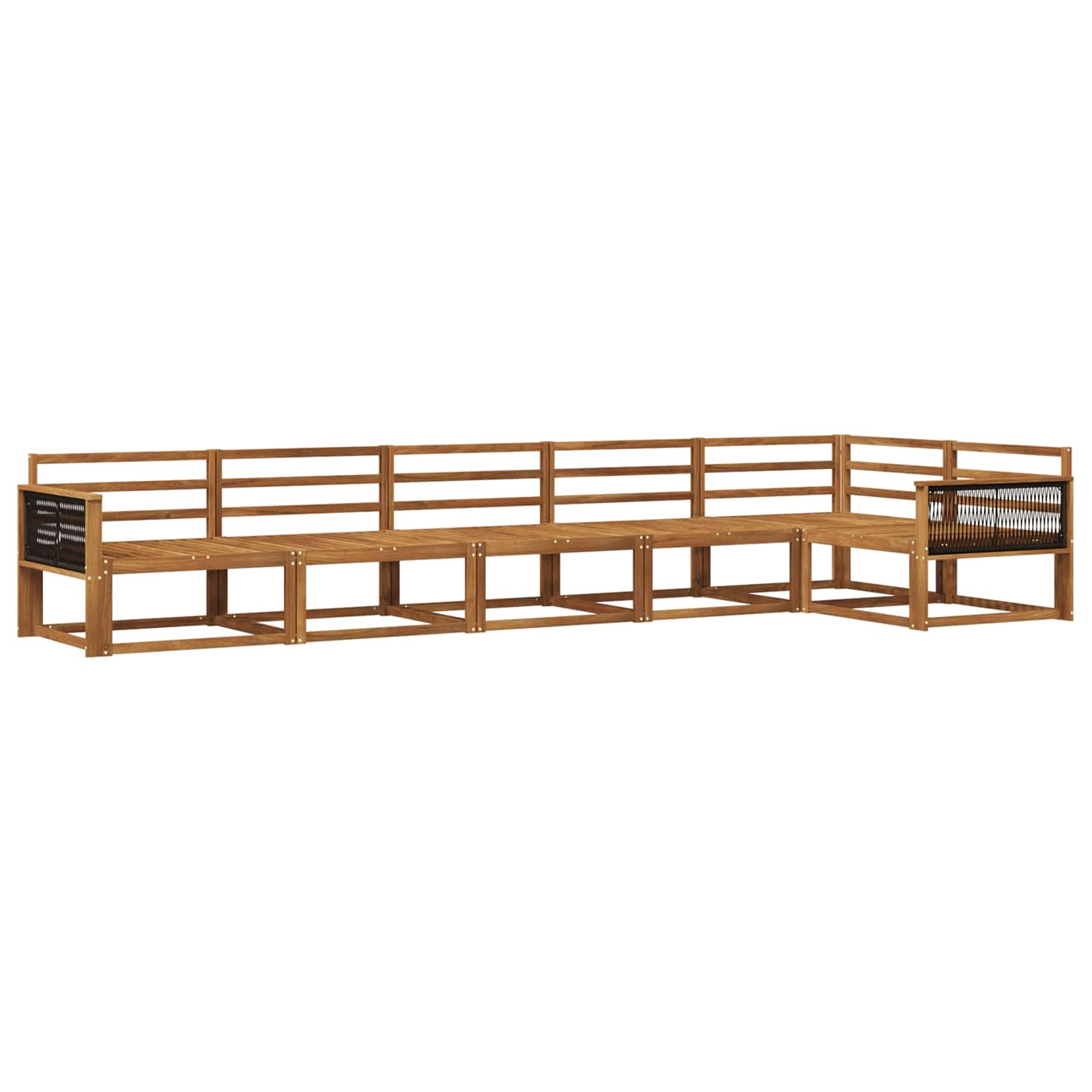 Buiten bankenset 6 pcs Naturel Massief Acaciahout image 1