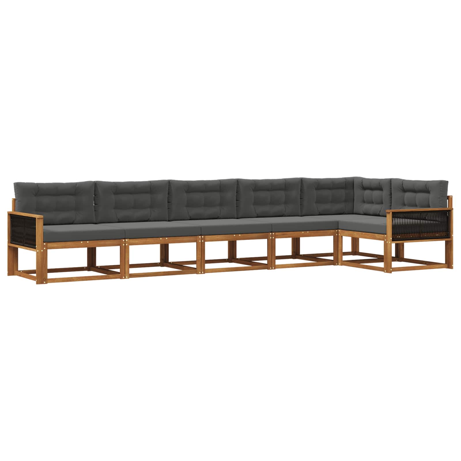 vidaXL Set de canapele de exterior cu pernă 6 pcs Natural și Antracit