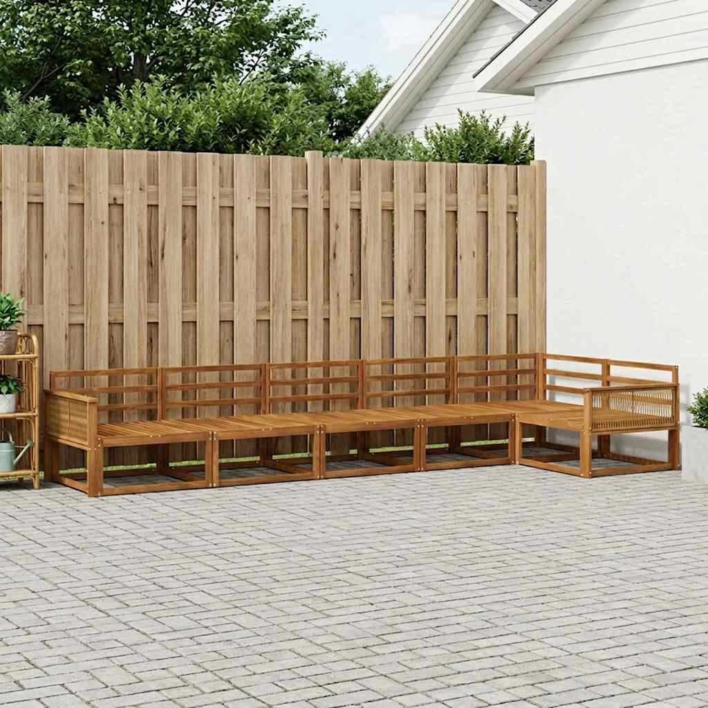 vidaXL Set de canapele de exterior 6 pcs natural Lemn Solid de Acacia