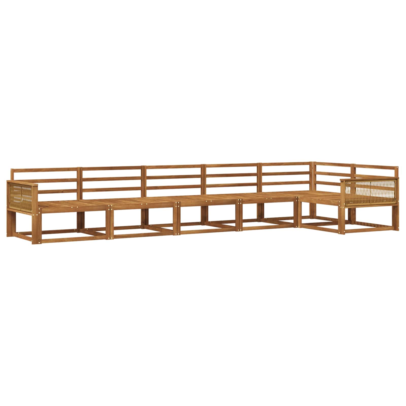 Buiten bankenset 6 pcs Naturel Massief Acaciahout image 1